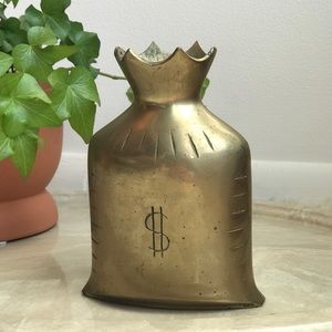 Vintage Solid Brass Money Bag